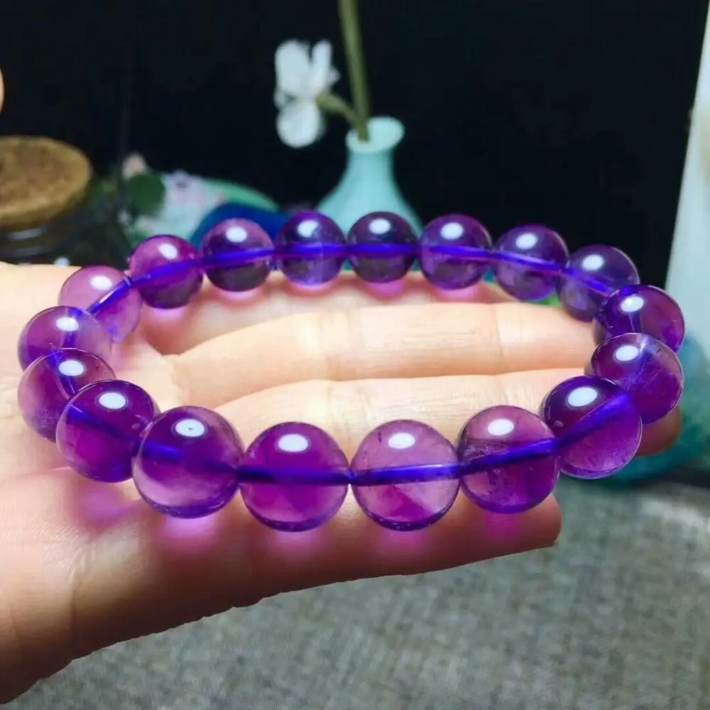

Natural Quartz Purple Crystal Bracelet 12-11mm AAA(CX#5107)
