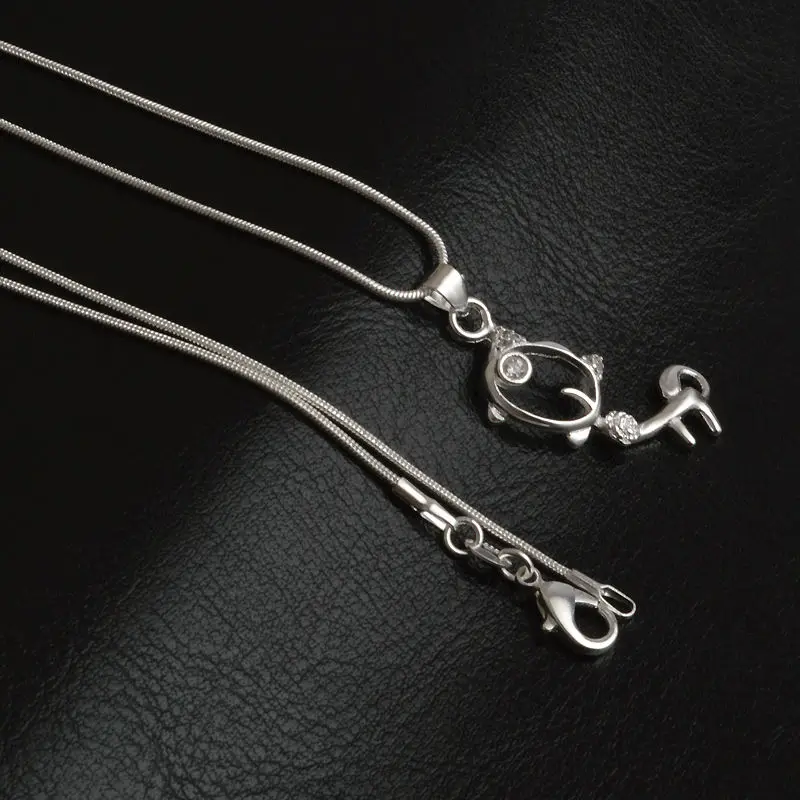 Новые 925 серебристо Цвет собака кулон Цепочки и ожерелья благородный s Fine Jewelry