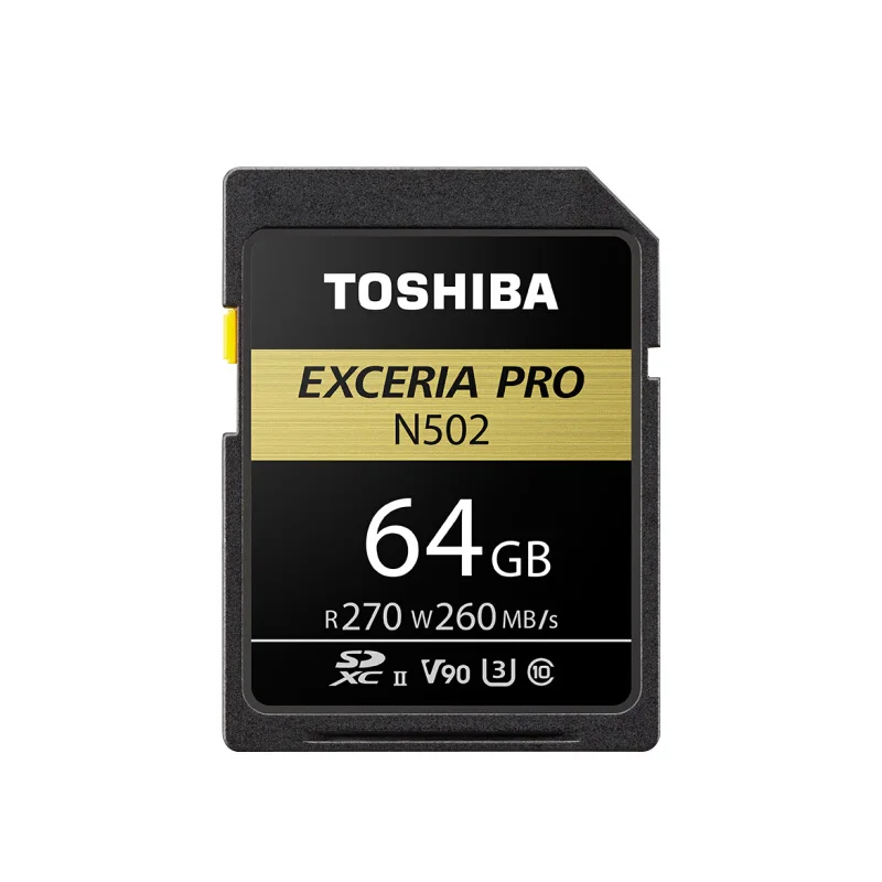64GB V90 Оригинальная sd-карта TOSHIBA 64 ГБ 32 ГБ SDHC SDXC U3 V90 C10 UHS-II карта памяти N502 EXCERIA PRO Max 270 МБ/с./с поддержка записи видео - Емкость: 64GB V90