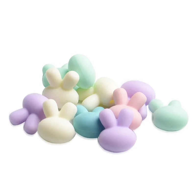 Mix Color Чип и Дейл Еда Класс Кролик Силиконовый бусины 10 шт. DIY Детские жевательное ожерелье Подвесной Прорезыватель для зубов бисера стоматологической помощи аксессуаров - Цвет: Mix Color