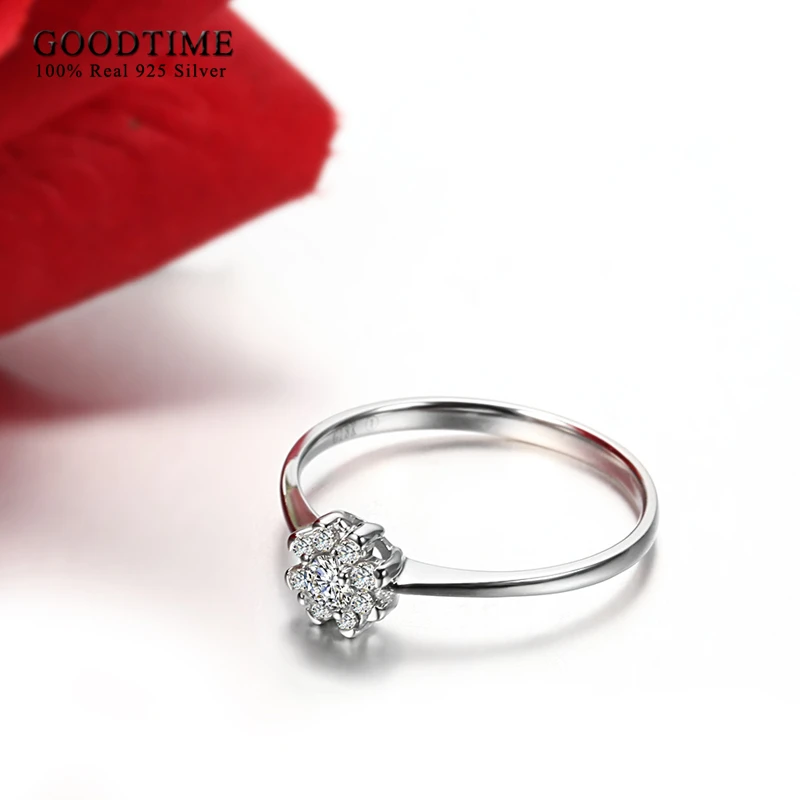 Женское Обручальное кольцо из стерлингового серебра 925 пробы белого золота с