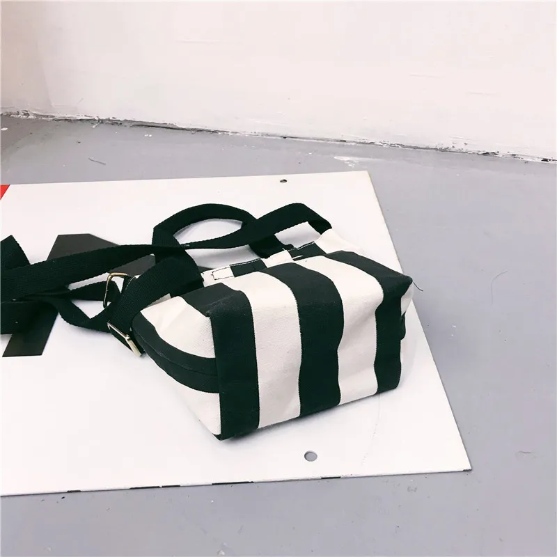 Полосатые холщовые маленькие сумки для женщин новинка 2018 модные на плечо