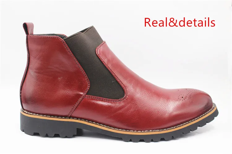 Мужские кожаные ботильоны; большие размеры 38-46; деловая повседневная обувь «Челси»; мужские зимние плюшевые теплые ботинки; botas hombre