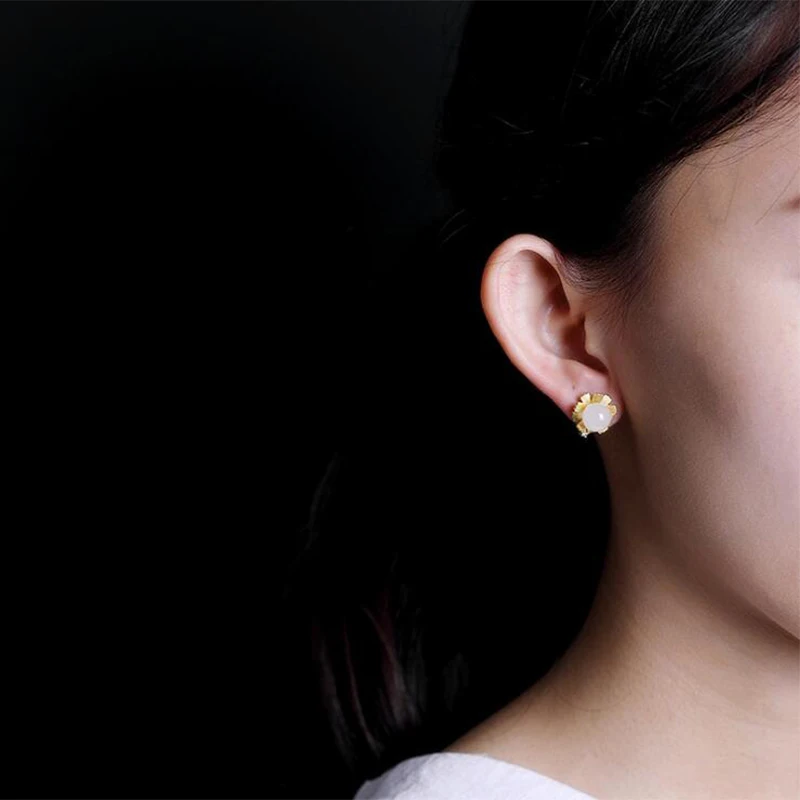 Женские Геометрические серьги гвоздики из 100% стерлингового серебра 925 пробы