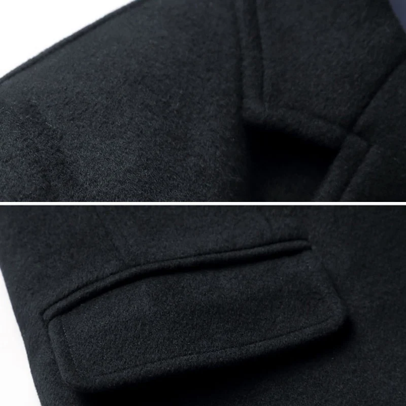 Мужское длинное шерстяное пальто EICHOS повседневное деловое приталенное Тренч