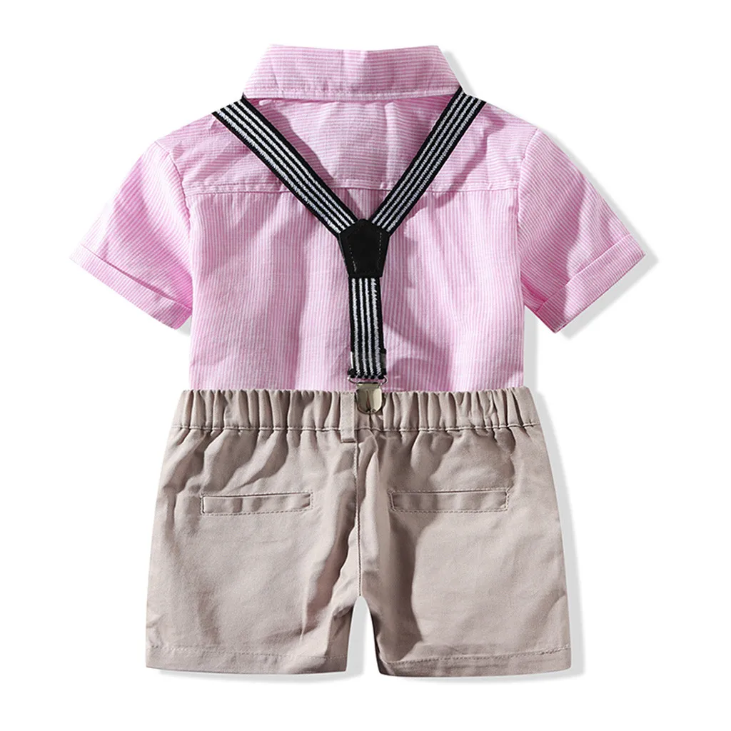 Одежда для маленьких мальчиков топ в полоску с короткими рукавами рубашка