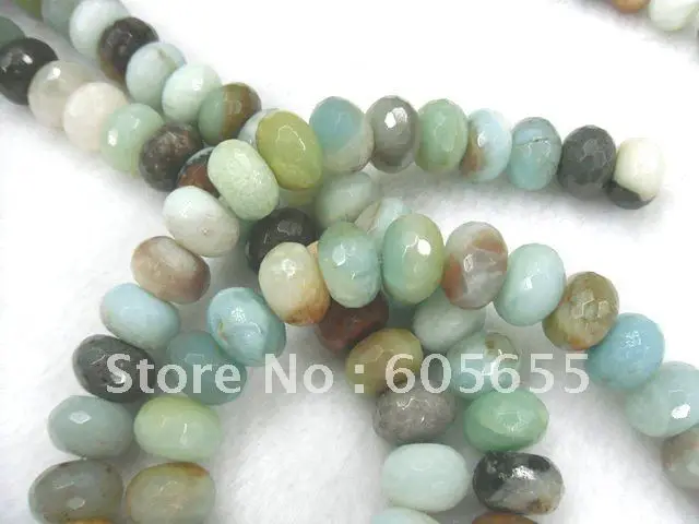 

Natural Mix Color Amazonite 5x8mm Faceted Roundel Stone Loose Beads