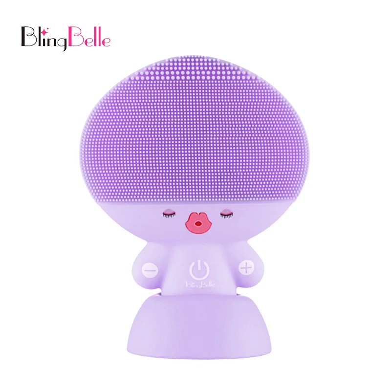BlingBelle Мягкая силиконовая Очищающая щетка для лица для мытья высокочастотного лица Usb зарядка силиконовый массажер для кожи лица уход