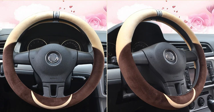 Plush Stretch- On Vehicle Steering Wheel Cover Classic Black Car Protector | Автомобили и мотоциклы