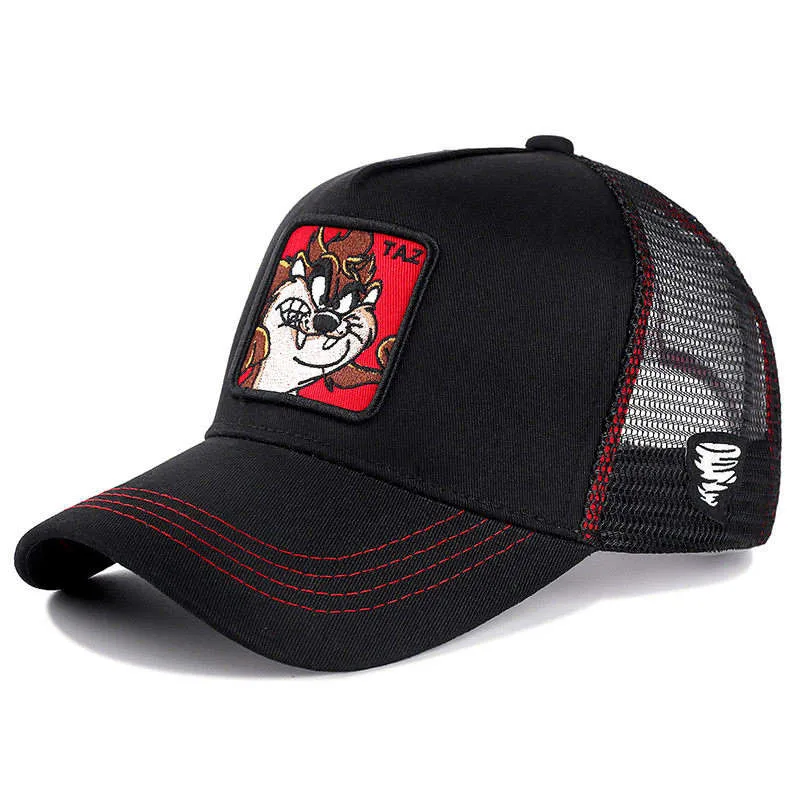 TAZ Black Red Жемчуг дракона Z сетчатая шапка Каме бейсболка высокого качества черный и белый изогнутый край Бейсболка Кепка Gorras Casquette Прямая поставка - Цвет: TAZ Black Red
