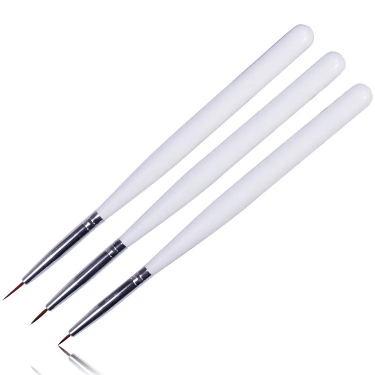 

wholesale Excellent 3pcs Acrylic French Nail Art Liner Painting Drawing Pen Brush Tool Set dotting pen 100sets/lot free shipping