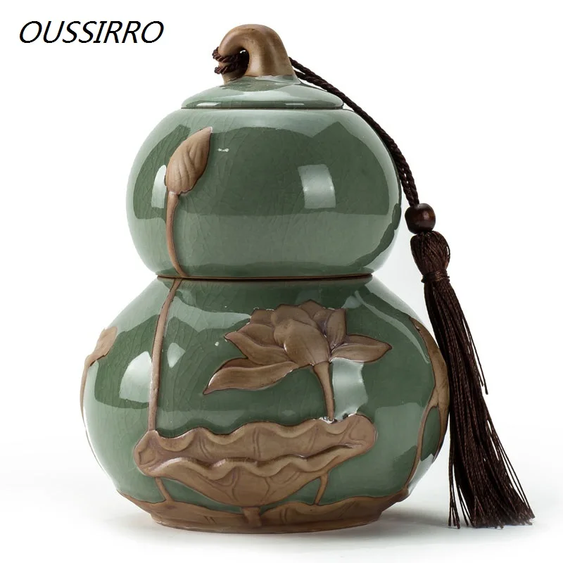 Керамическая чайная банка Gourd Redware коробка запайки для чайных пакетиков