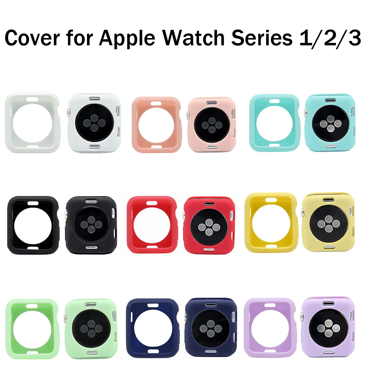 Мягкий силиконовый чехол карамельных цветов для Apple Watch iWatch Series 1 2 3 с рамкой и