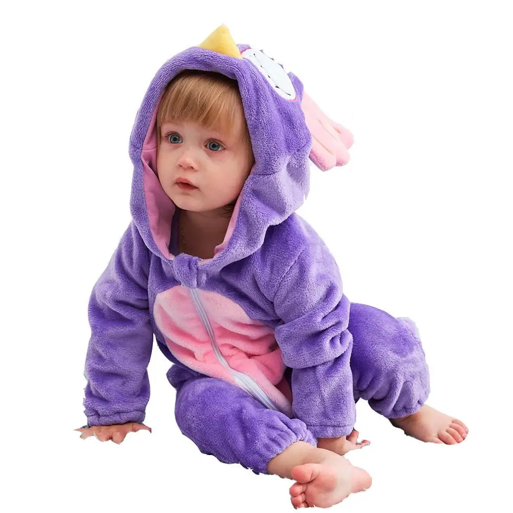 SLAIXIU Ropa Bebe/Детский комбинезон с капюшоном и изображением животных для мальчиков и девочек; костюм для новорожденных; детская одежда; комбинезон для малышей - Цвет: Owl