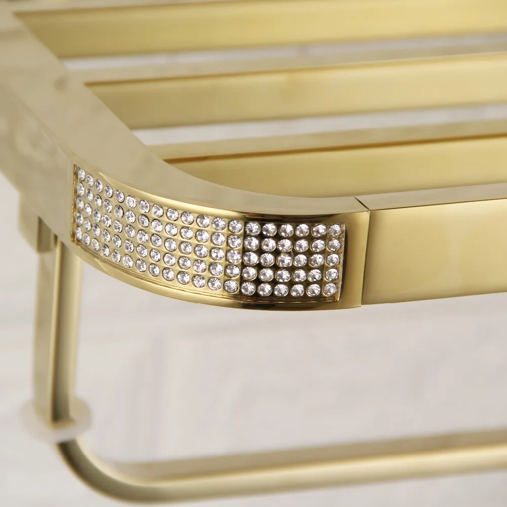 AODEYI Двухуровневая вешалка для полотенец с чешским хрусталем полка банных