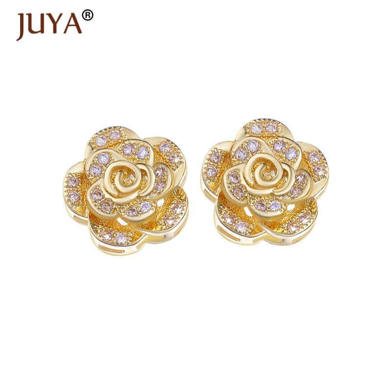 Ювелирные изделия компоненты модные кубические циркониевые розы бусины для diy
