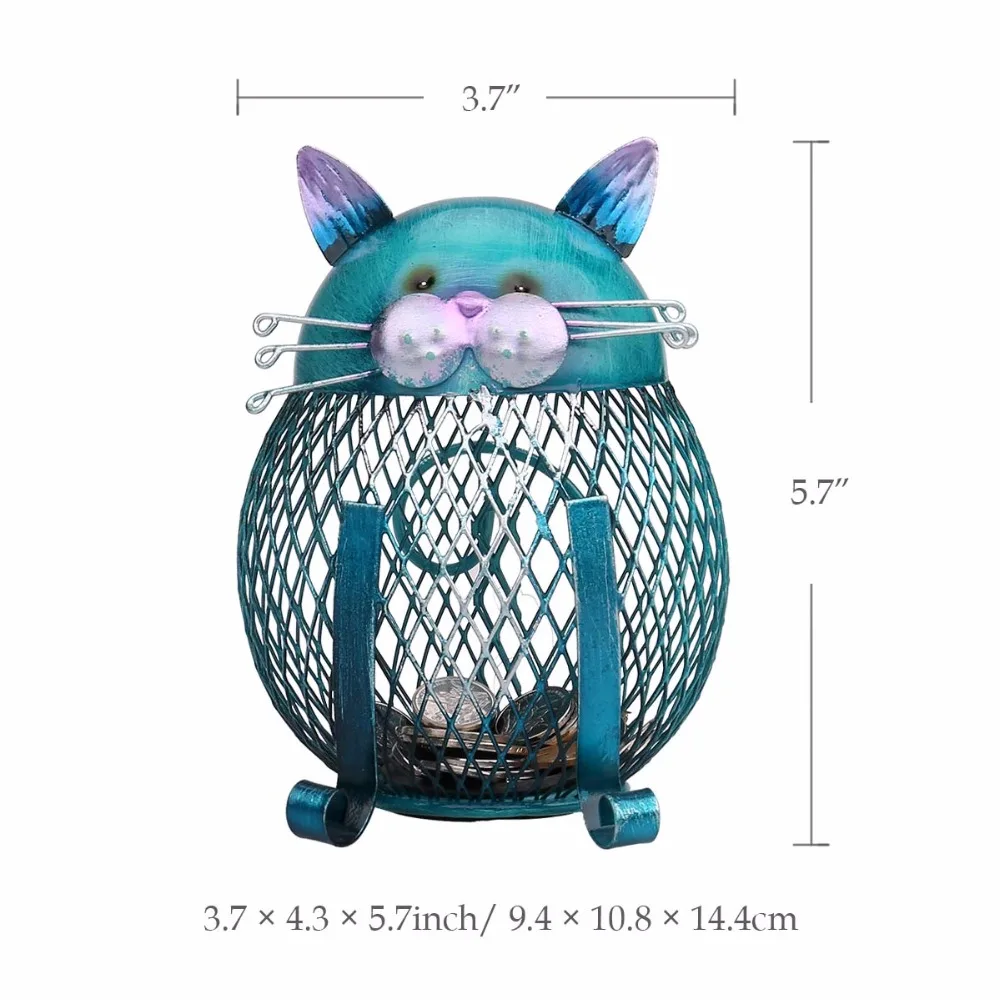 Металлическая Копилка Tooarts с котом копилка для монет фигурки домашний декор