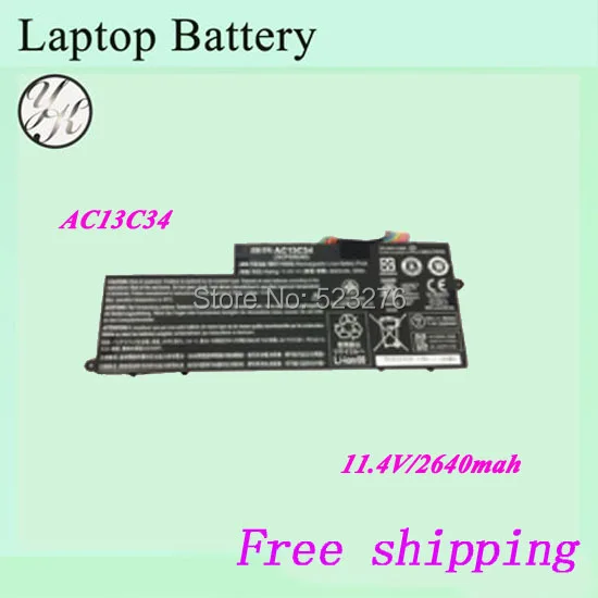 Free shipping 100% New Original Laptop battery For ACER AC13C34 | Компьютеры и офис