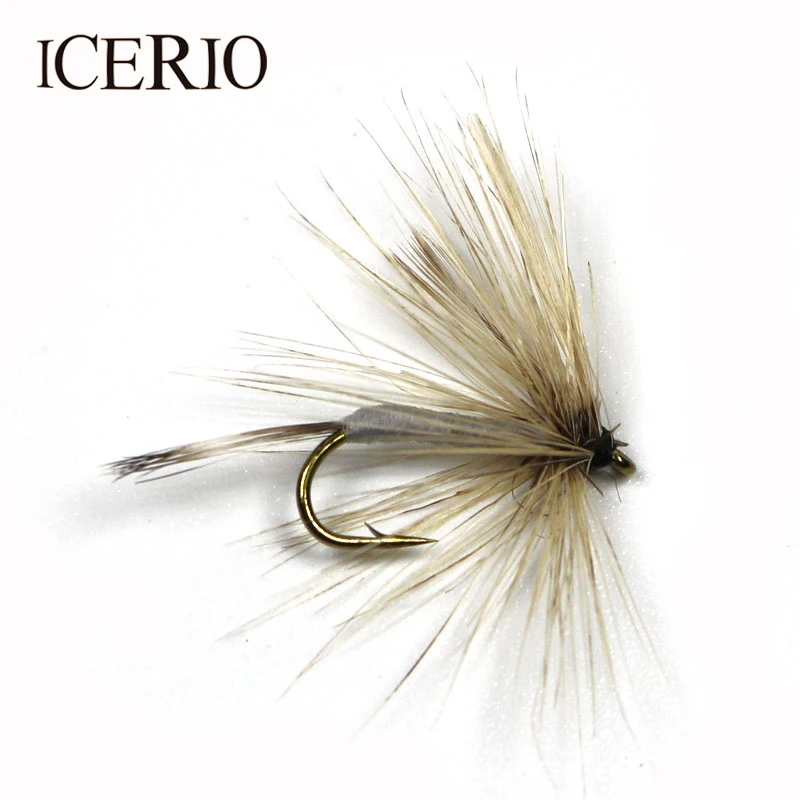 ICERIO 8 шт. нахлыстом ловля форели Рыбалка комаров сухой крючок может лететь#12
