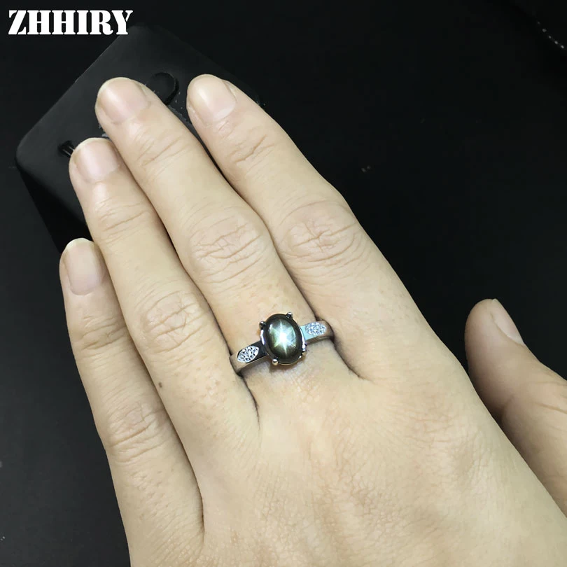 ZHHIRY, кольцо с натуральным сапфиром, Шесть звезд, драгоценный камень, натуральная 925 пробы, серебро, для женщин, хорошее ювелирное изделие, обручальные кольца, камень рождения