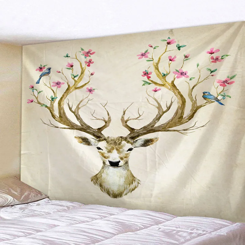 3D печатных мультфильм Wapiti Паттен гобелен гостиная и номер Decortion песчаный пляж пикник Полотенца