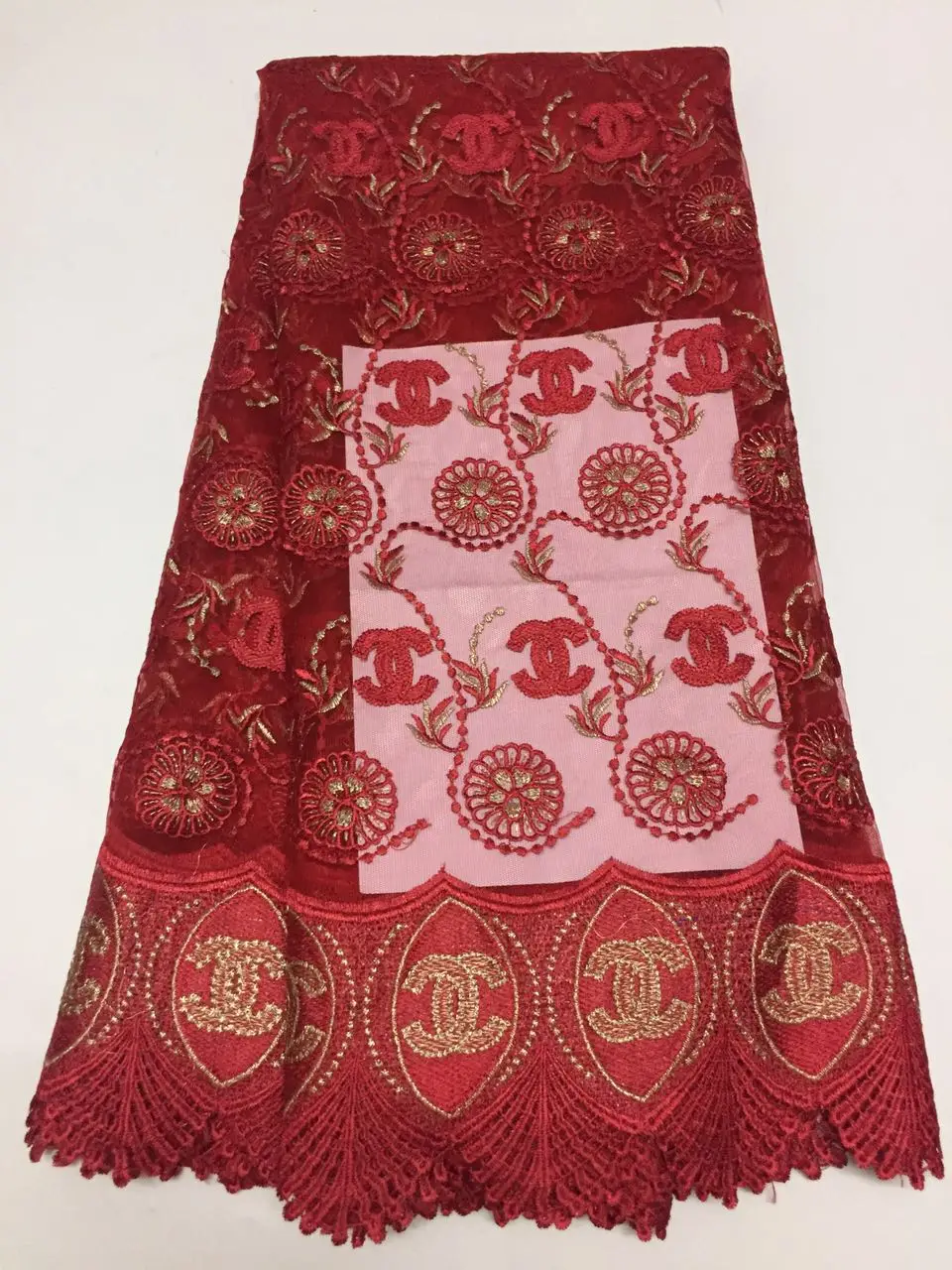 Бесплатная доставка! Красный цвет Африканский Швейцарский Шнурок маркизета.