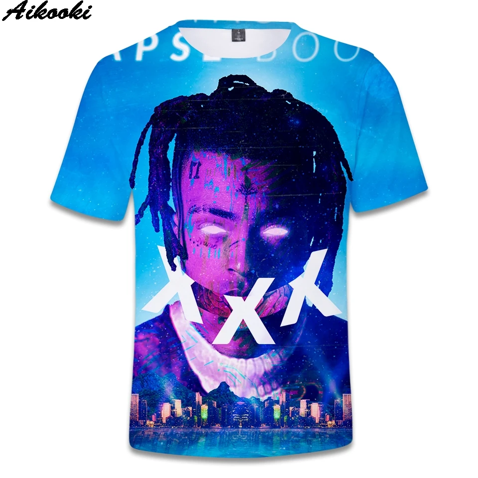 Модные Xxxtentacion 3D принт wo Для мужчин летняя футболка проветрить Прохладный хип-хоп