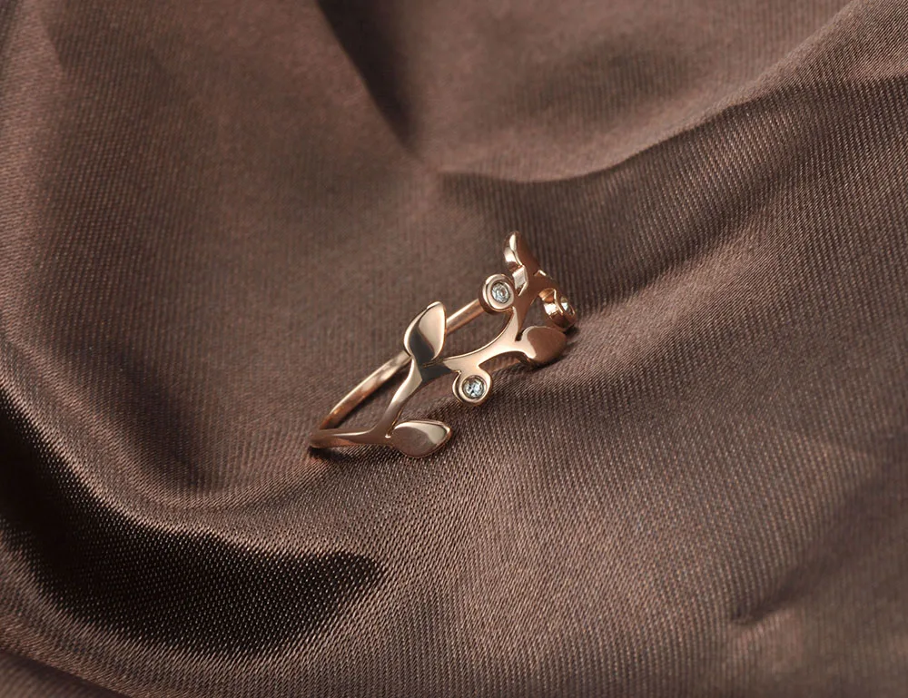 ZooMango оригинальный дизайн Стразы листья цвета розового золота ювелирные изделия