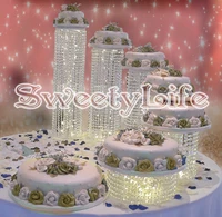crystal round circular clear wedding cake stand wedding centerpiece wedding cake display 6pcslot