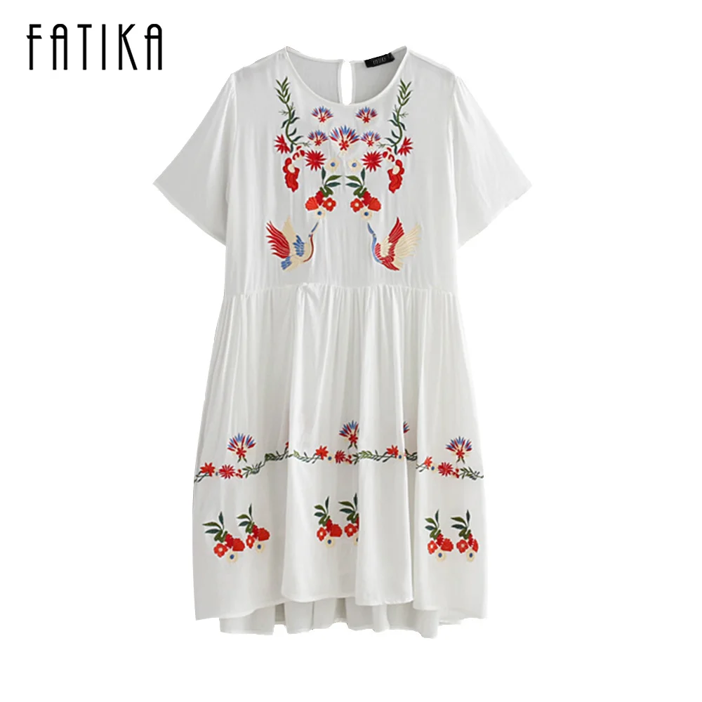 Fatika Новинка 2017 года модные женские туфли с круглым вырезом цветочный платье