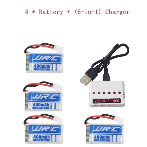 Черный Обновленная версия Lipo батарея 3,7 v 400mAh 30C для JJRC H31 H43hw Дрон Li-battery JJRC H31 Lipo battery+ 6 в 1 кабель зарядное устройство - Цвет: Черный