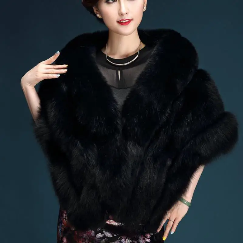 Женская теплая зимняя накидка из искусственного меха искусственный мех |