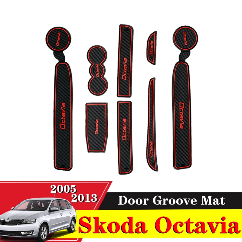8X для Skoda Octavia A5 2005 2007 2013 MK2 1Z автомобильные аксессуары внутренние ворота Слот Pad