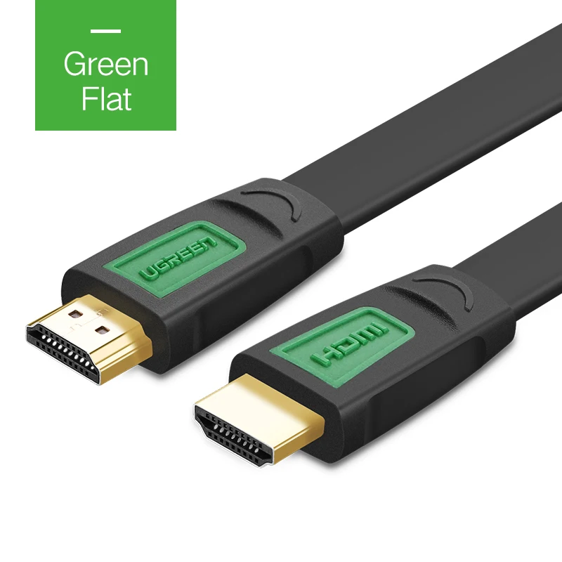 Ugreen HD101 hdmi HD кабель male-male позолоченный штекер ТВ-приставка компьютерная версия 1,4 v 3D 4K кабель для передачи данных - Цвет: Green Flat
