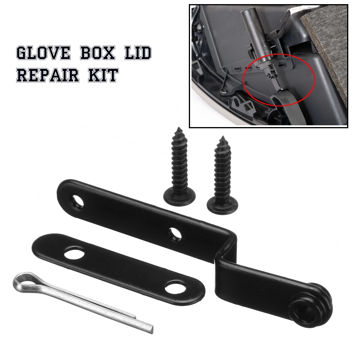 

Car Hinge Bracket Car Lid Hinge Repair Kit Universal For AUDI A3/S3 8P 2004-2013 RS3 2011-2013 Glove Box Lid Repair Tool Black