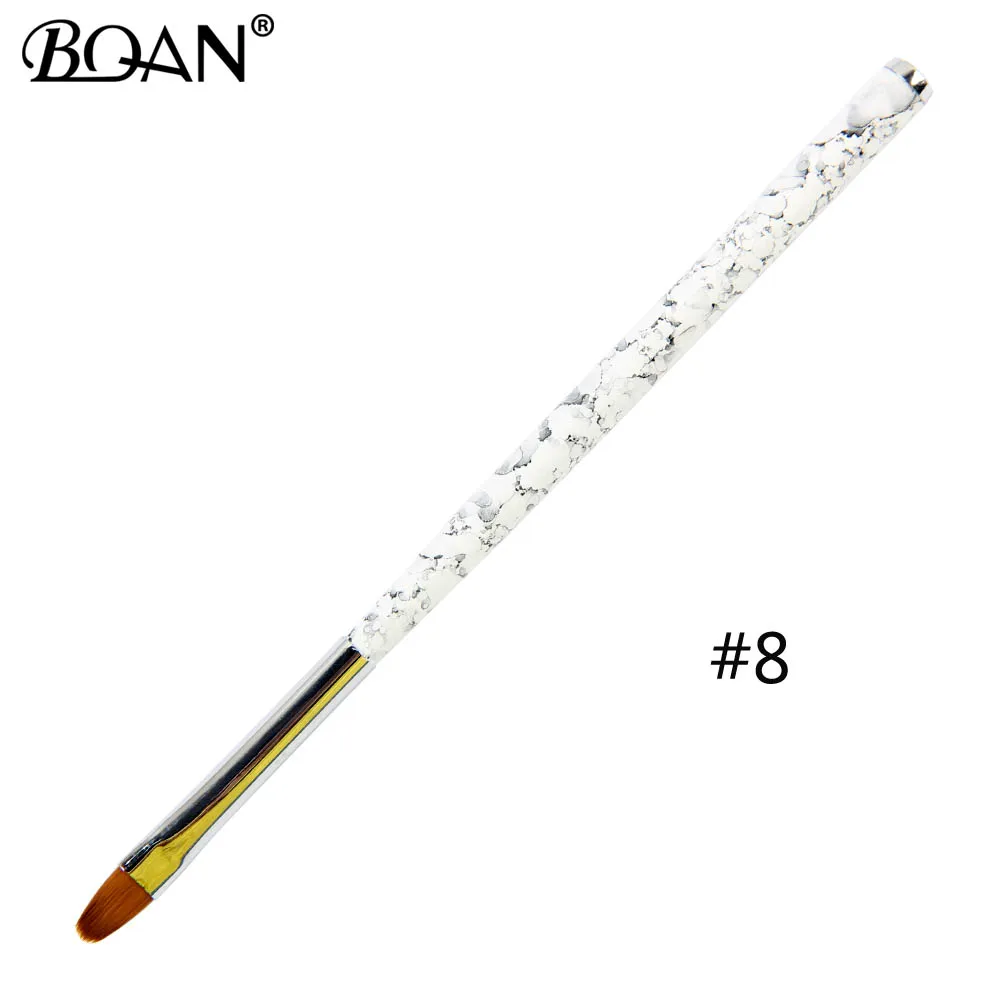 No 8 BQAN 1#6#8 Профессиональная УФ-Гелевая Кисть для маникюра, ручка, прозрачная акриловая кисть для дизайна ногтей, кисть для рисования, инструменты для фототерапии - Цвет: No 8