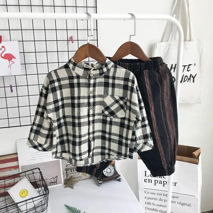 2-7 years 2017 New Boys Plaid Shirt Autumn Good Quality Fashion |