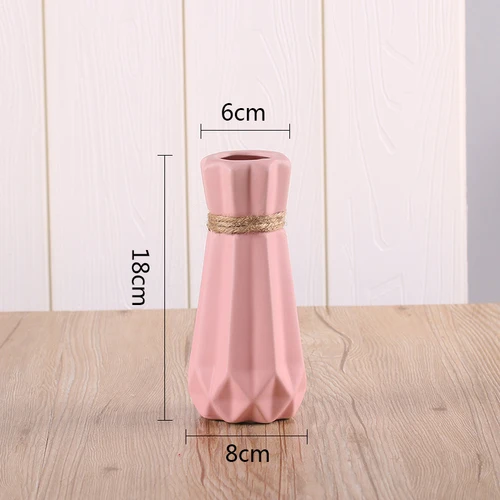 Small pink Оригинальная антикварная керамическая ваза, Современная Белая, розовая, синяя, серая ваза, искусственный цветочный стол, Маленькая ваза, свадебные украшения, вазы G - Цвет: Small pink