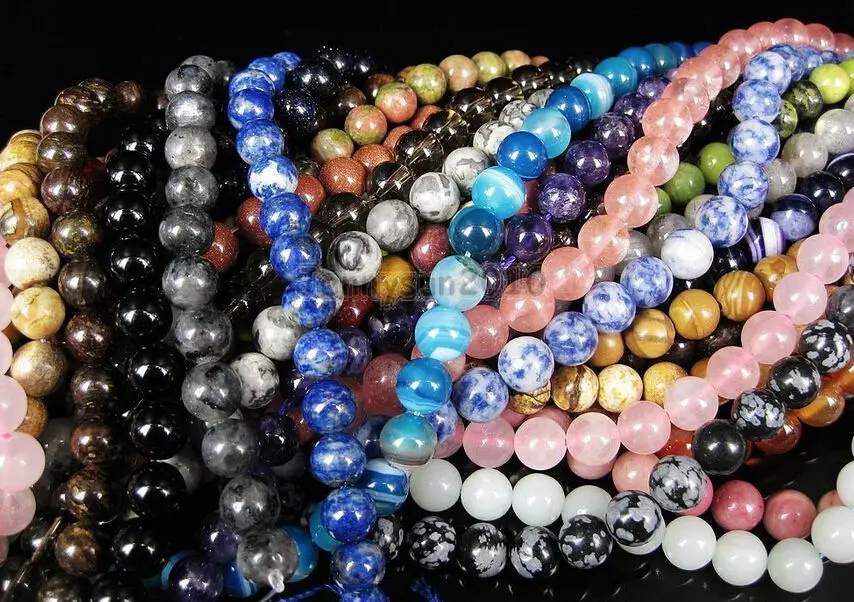 Dd натуральный 10 мм круглый широкий бусины 15 '' подобрать камень # @|stone rosary beads|bead