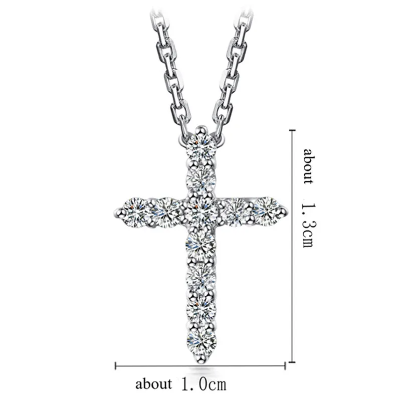 ZOCAI Новое прибытие вера в любовь крест Форма Настоящее 0,25 CT Алмазный кулон 18 K Белое Золото с 18 K колье из белого золота D04589