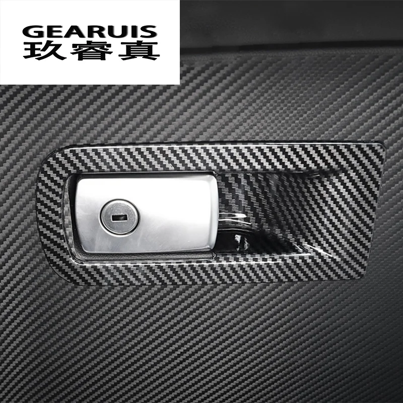 

Car Styling Carbon fiber Copilot Glove box handle decoration covers Stickers trim For BMW X3 G01 2018 interior Auto accessories