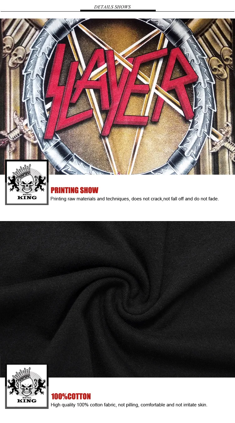 Новинка, Мужская/женская летняя футболка SLAYER из хлопка, черные топы с коротким рукавом, футболки в рок-стиле, Азиатский размер S-3XL
