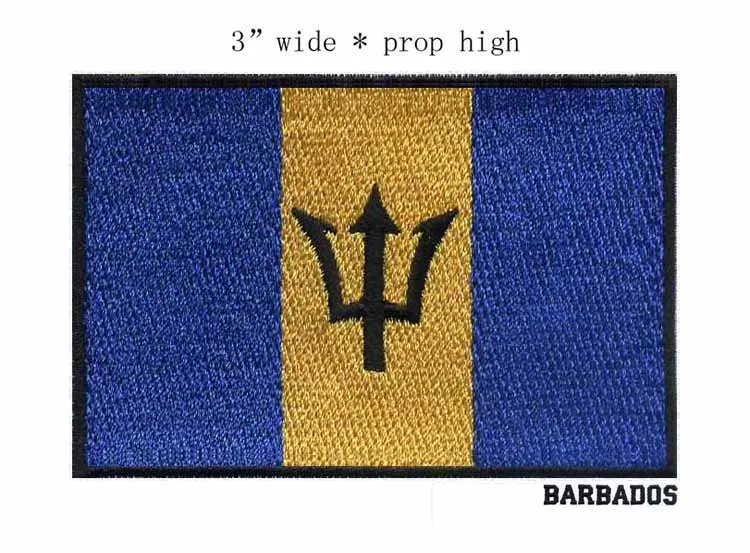 Barbados 15B 1 шт., ширина 7,62 см, флаг страны, нашивки, нашивки, вышитые, США, Великобритания, Франция, Египет, флаг, тактические, военные, железные нашивки, армейская аппликация - Цвет: Barbados 15B