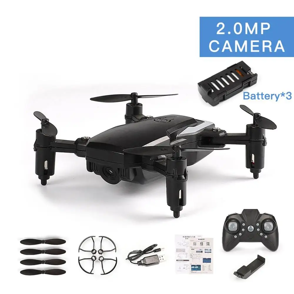 LF606 Квадрокоптер мини-Дрон с камерой 720P FPV Профессиональная HD Складная камера дроны высота удержания детей ChristmsToy - Цвет: 720P Black 3 Battery