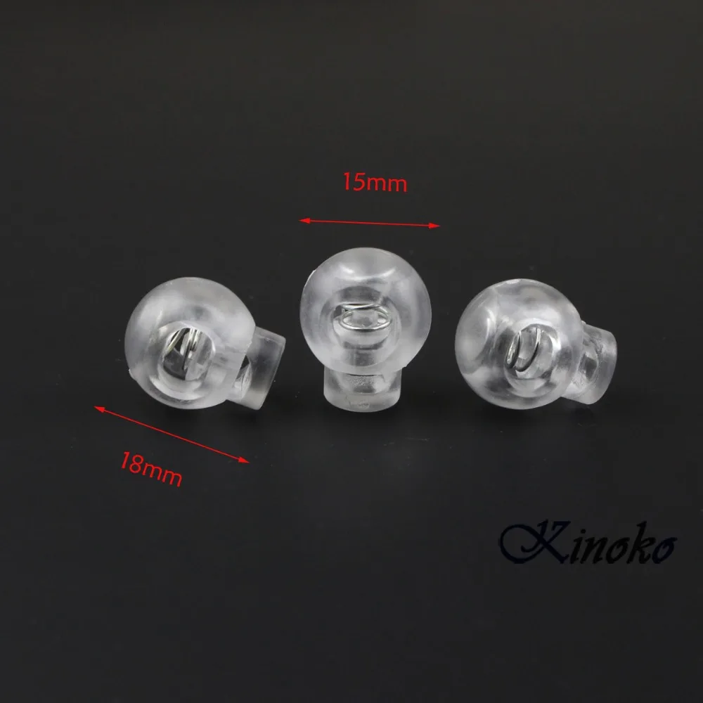 Прозрачные пластиковые пряжки круглые фиксаторы для шнура 100 шт./упак. широко