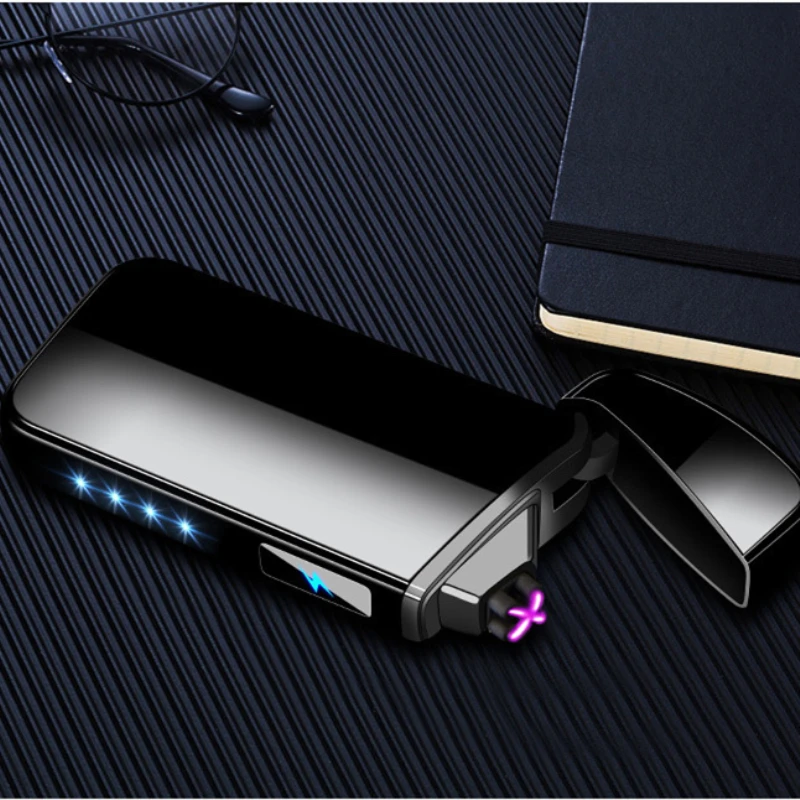 Двойная дуговая электронная USB Зажигалка сенсорная Индукционная перезаряжаемая