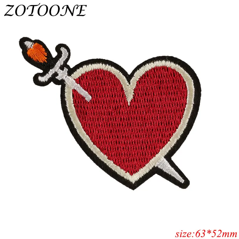 Нашивки ZOTOONE самодельные с утюгом для одежды аппликация в виде сердца единорога