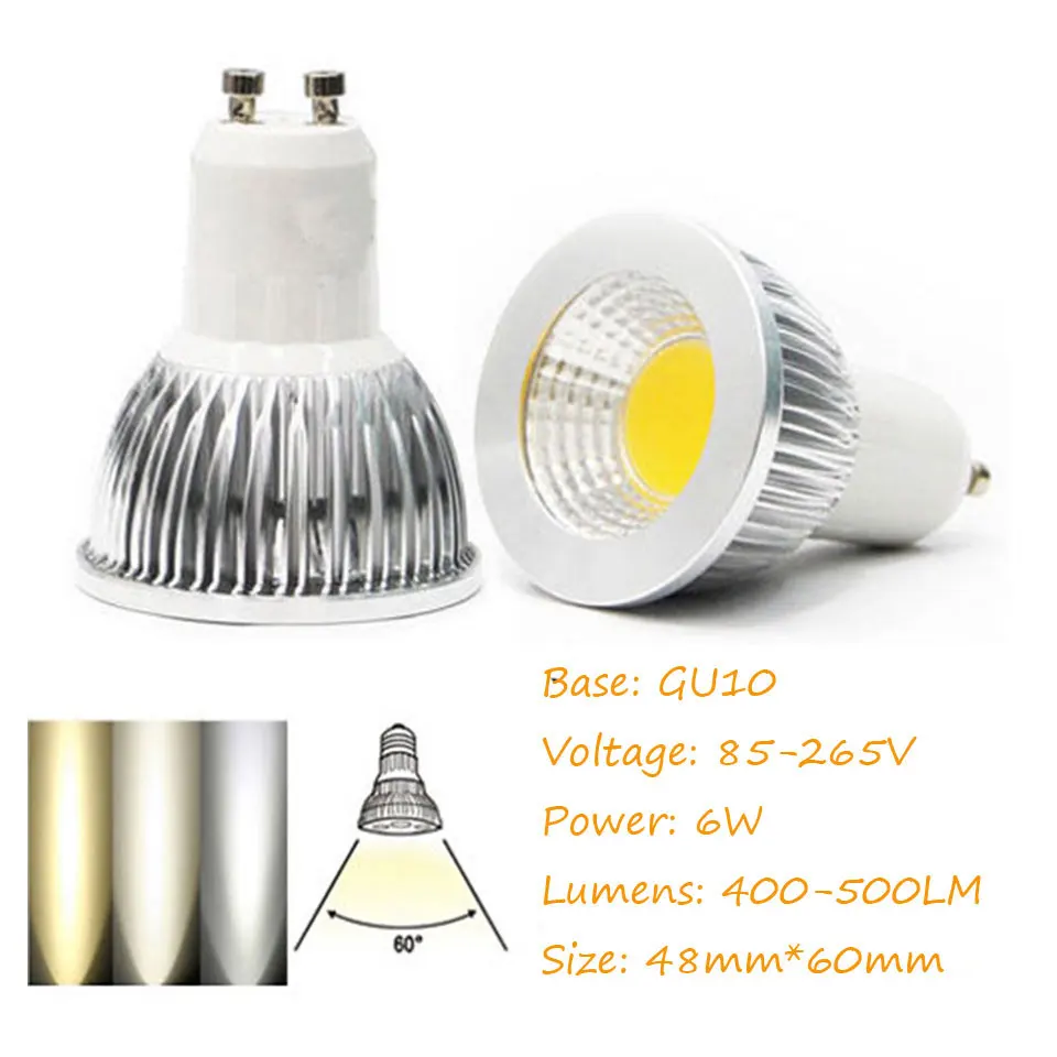 Светодиодная лампа GU10 E27 E14 MR16 12 В постоянного тока 220 110 6 Вт 9 85 265 в|led bulb light|bulb lightcob