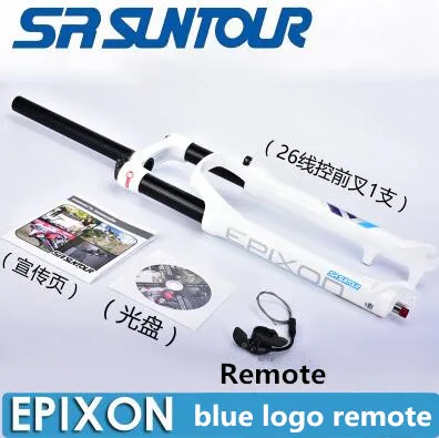 26er blue remote W SR SUNTOUR EPIXON Велосипедная вилка 26 27,5 29 er дисковый тормоз с дистанционным плечевым управлением горный MTB амортизирующий воздух матовый черный - Цвет: 26er blue remote W