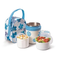 portable lunch food storage box flowers thermos insulation boxes fashion thermos floral big capacity 850ml lunch box